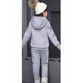 Girl Casual/Daily Floral Sets,Cotton Winter ? Sleeve Clothing Set  