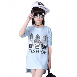 Girl Casual/Daily Solid Hoodie & Sweatshirt,Cotton..