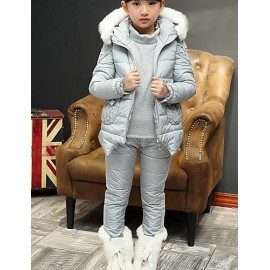 Girl Casual/Daily Solid Sets,Rayon Winter Long Sle..
